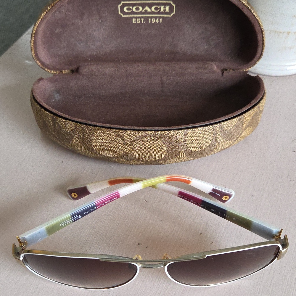 COACH Legacy Stripe Aviator Kristina Sunglaases - Picture 3 of 15